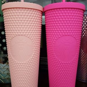 Starbucks pink matte studded tumblers